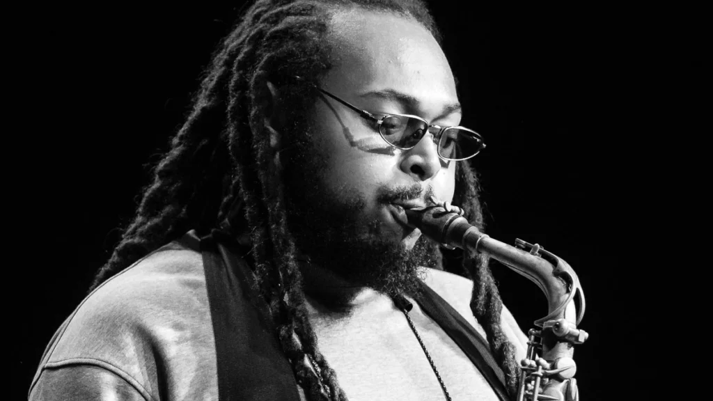 Immanuel Wilkins playing alto saxophone on stage