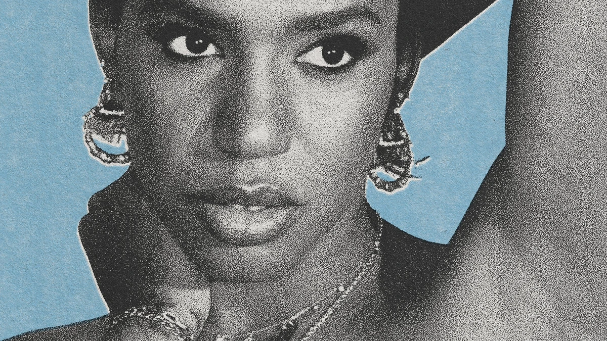 Fidelity album artwork, a high-contrast halftone portrait of Yaya Bey